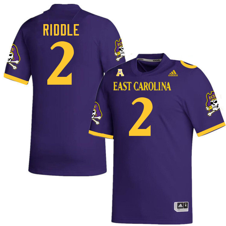 #2 Ja'Marley Riddle East Carolina Pirates College Football Jersey Stitched-Purple